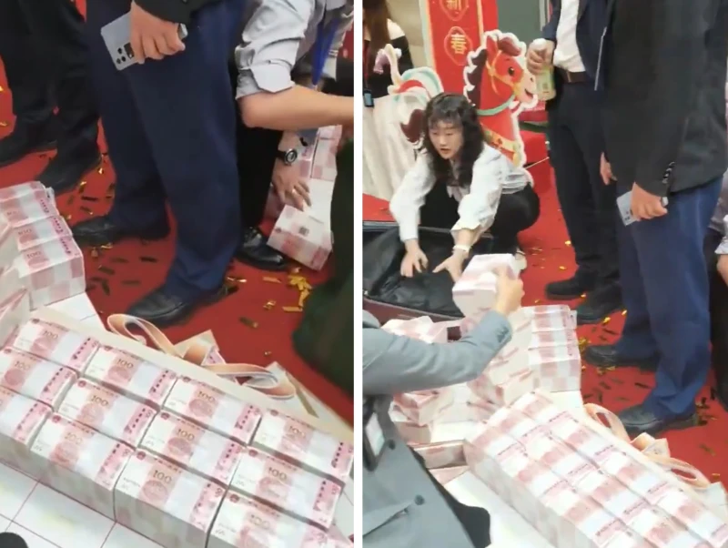 بالفيديو: شركة صينية تصرف مكافأة 14 ألف دولار نقداً لكل موظف بعد تحقيقها أرباحاً طائلة