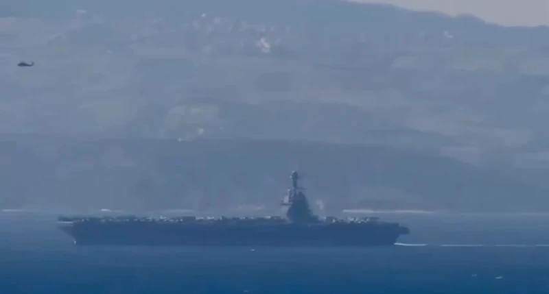 بالفيديو : لحظة عبور حاملة الطائرات الأمريكية "جيرالد آر فورد"  البحر المتوسط