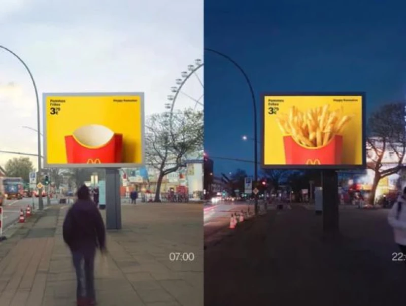 بالصور: ماكدونالدز في ألمانيا تخفي الطعام من إعلاناتها نهارًا في رمضان وتُظهره بعد الإفطار!