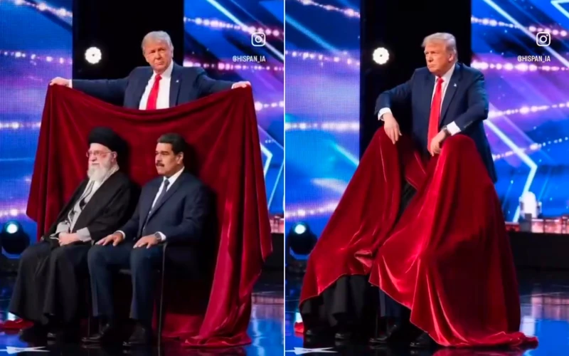 فيديو مولد بالذكاء الاصطناعي لـ "ترامب" وهو يمارس لعبة سحرية ويخفي رئيس فنزويلا وخامنئي
