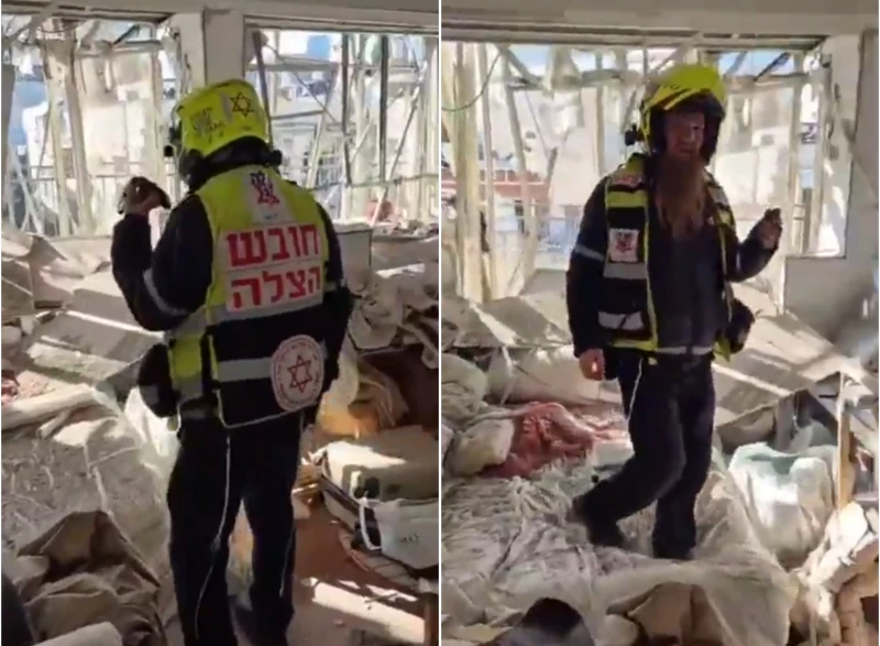 فيديو يوثيق الدمار الذي لحق بشقة سكنية في تل أبيب نتيجة سقوط صاروخ إيراني