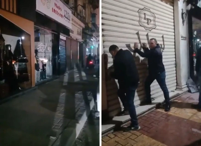 بالفيديو:  لحظة إغلاق المحال التجارية بمصر لتوفير استهلاك الكهرباء