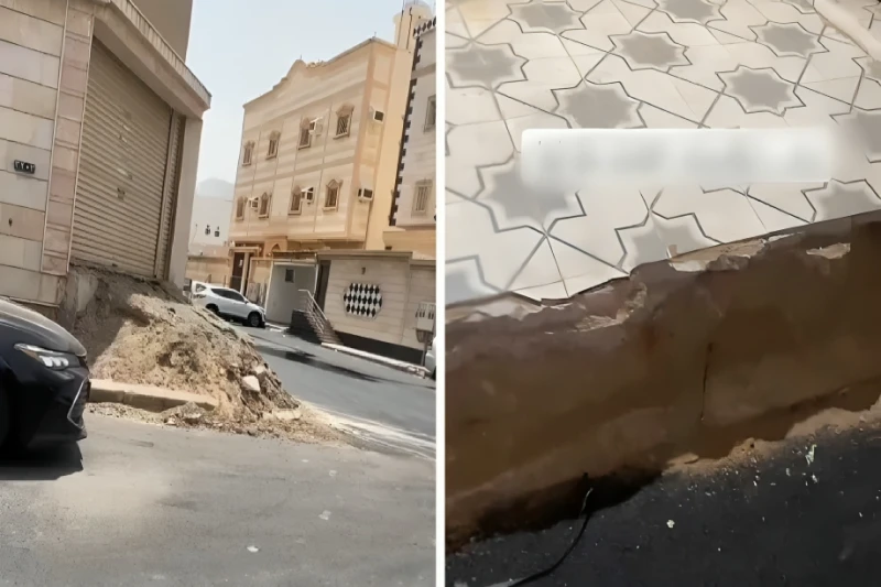 فيديو لمواطن يسأل عن حل لإخراج سياراته من منزله بعدما أزالت البلدية جزءاً من رصيف الكراج