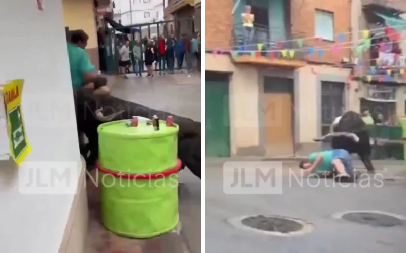 بالفيديو.. ثور هائج ينطح رجلاً ويتسبب في وفاته خلال  احتفالات في إسبانيا