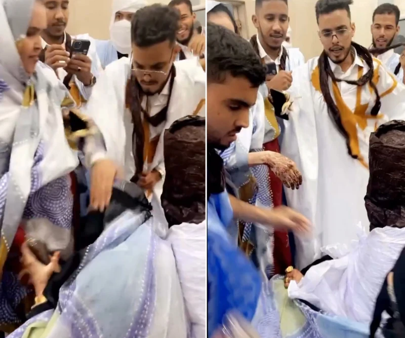 بالفيديو: ردة فعل عريس موريتاني تجاه فتاة مازحت عروسه بصاعق كهربائي أثناء حفل الزفاف
