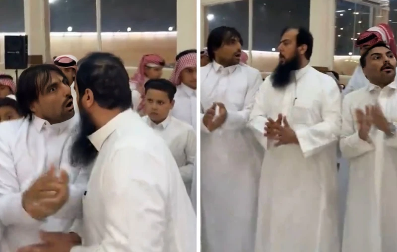 فيديو متداول يوثق الدحة في إحدى المناسبات الاجتماعية وأحد المشاركين يفاجئ زميله بمحاولة عضه