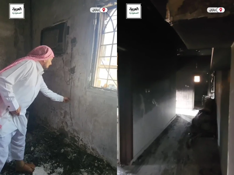 أحدهم دخل لإنقاذ أخويه.. بالفيديو: تفاصيل جديدة في حريق منزل بمحافظة الطوال في جازان ووفاة 3 أطفال