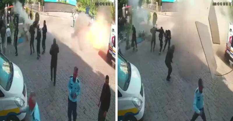 بالفيديو.. لحظة وقوع التفجير الثاني بالقرب من فندق إقامة ماكرون في دمشق