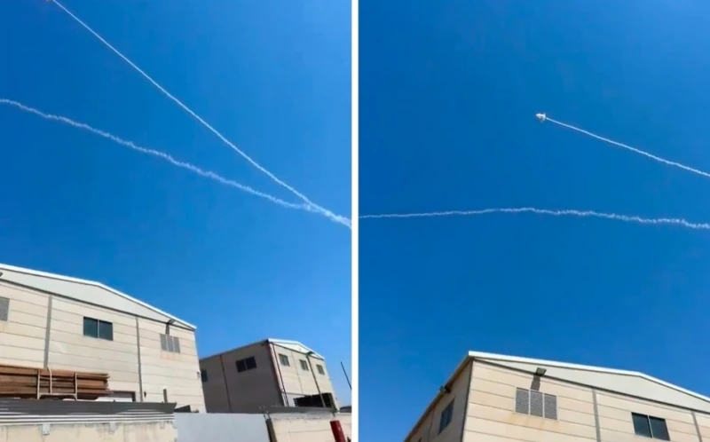 بالفيديو.. لحظة اعتراض صواريخ أطلقتها إيران فوق العقبة بالأردن