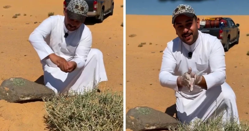 بالفيديو: أردني يكشف كيف يحصل البدو في الصحراء على الصابون!