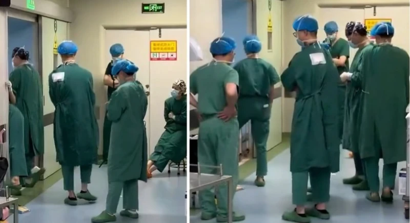 ‏بالفيديو.. أطباء جراحون يدخلون غرفة العمليات يسيرون إلى الخلف و يثيرون الجدل.. والكشف عن السبب