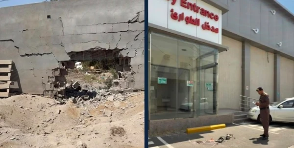 بالصور .. بيان من الدفاع المدني بشأن سقوط شظايا اعتراض صاروخ باليستي في محافظة خميس مشيط نتج عنه أضرار مادية