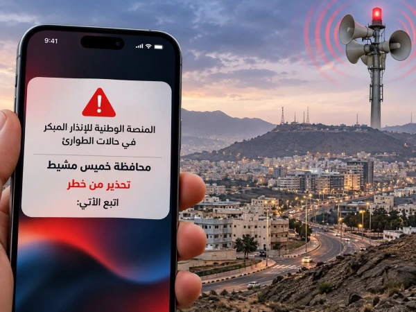 إطلاق  الإنذار المبكر  للتحذير من  «تهديد جوي معادٍ» في محافظة خميس مشيط